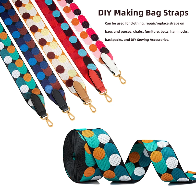 Fashion Polka Dot Nylon Webbing Straps for Bag Belt 5 Meter 25/50mm