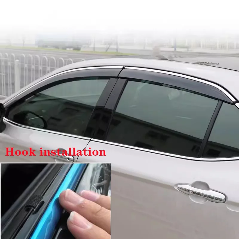 

Car Windows Visor for Ford Escape Kuga 2013~2018 2014 Vent Door Wind Sun Rain Eyebrow Smoke Deflector Cover Sticker Accessories