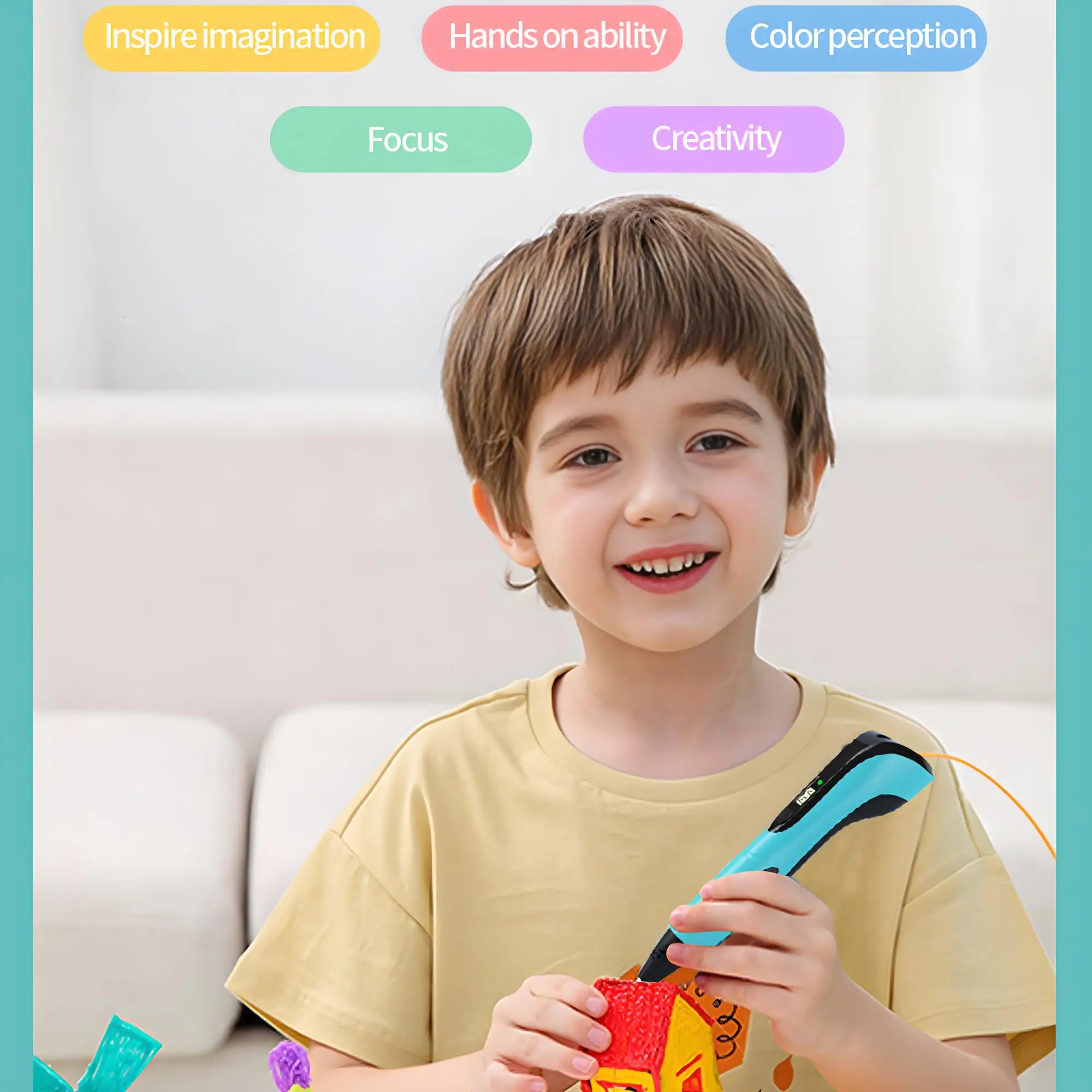 3D Pen 3D Printing Pen for Children 40 Colors 1.75mm PLA Filament DIY Drawing Birthday Christmas Gifts for Kids with Travel Case