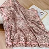 Popular Shawls Europe And America Fashion Bandannas Wild leopard print Sunscreen 90X90CM Bandanna Luxury Square Silk Scarves 5