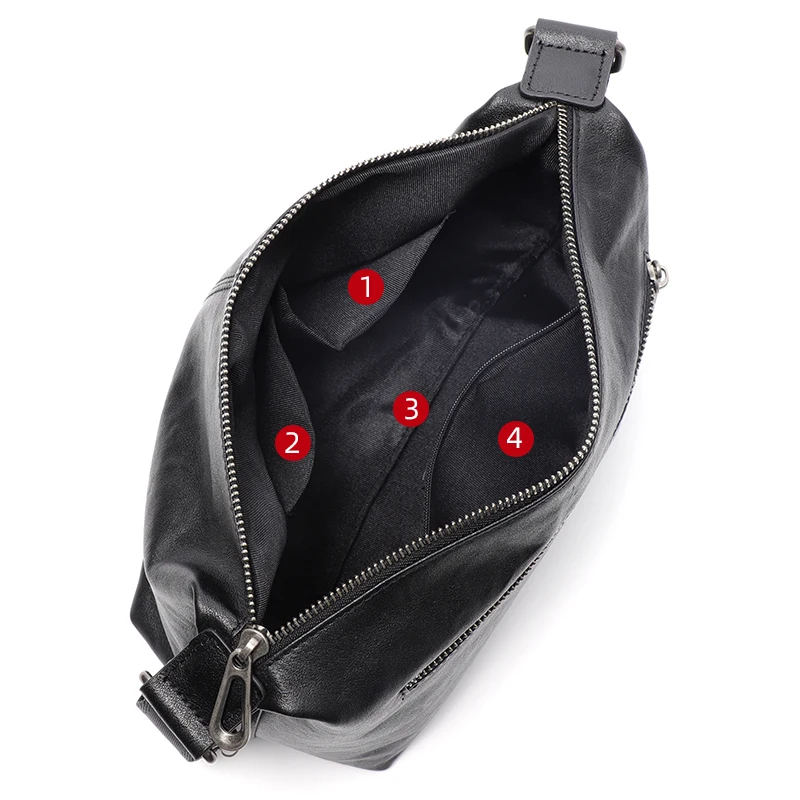 Borsa da uomo in pelle naturale Hobos 2023 Borsa da uomo nuova Casual Primo strato Borse a tracolla in pelle di vacchetta Borsa a tracolla maschile Moda per ragazzi - immagine 3