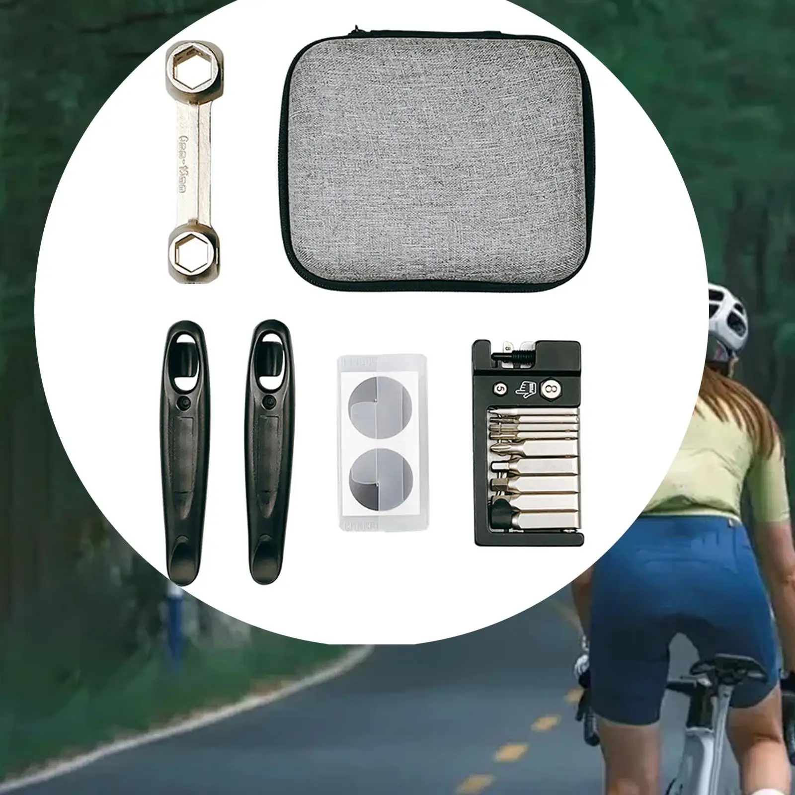 Bike Repair Tool Kits Set with Storage Bag Maintenance Portable Bike Accessories for Repairing Man Mountain Bike Road Bike