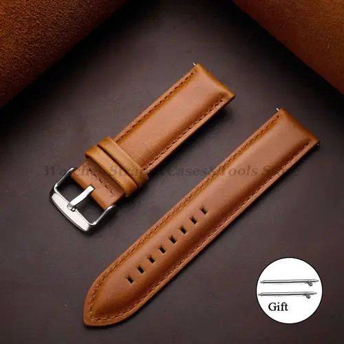 Genuine Leather Watchband 18mm 20mm 22mm 24mm 26mm Vintage Cowhide Watch Strap for DW Quick Release Bracelet Universal Wristband - Image 11