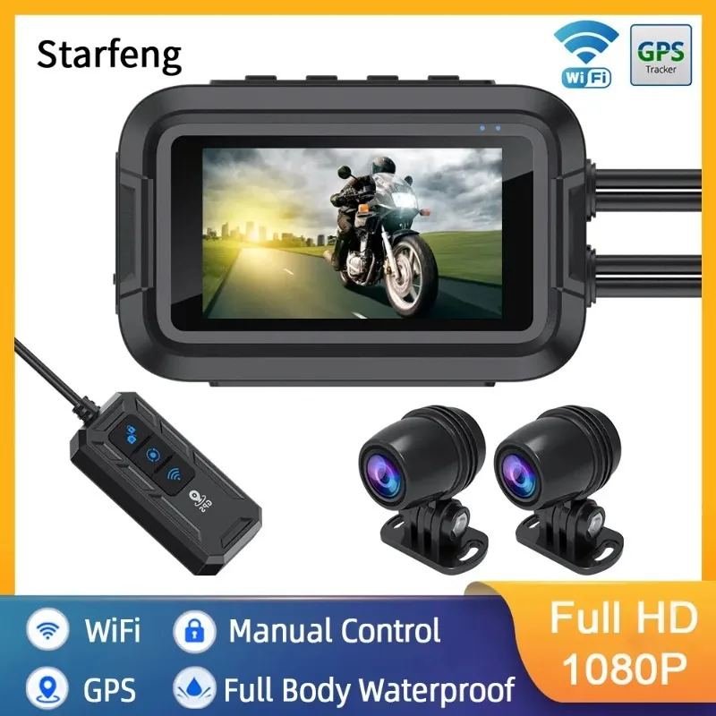 

Full Body Waterproof Motorcycle Dual 1080P Front Rear View Motorcycle Camera DVR Dash Cam WiFi GPS Motorcycle Equipment