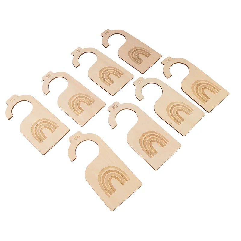 

7 Pcs Nursery Closet Dividers Wood Nursery Clothes Organizers Double-Sided Closet Clothes Hanger Newborn Supplies