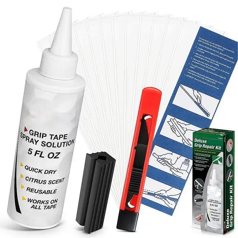 Golf Club Grip Kit Tape Strip Golf Grip Removal Tool, Solvent Hook Blade, Golf Regripping Repair Set Replacement Kit