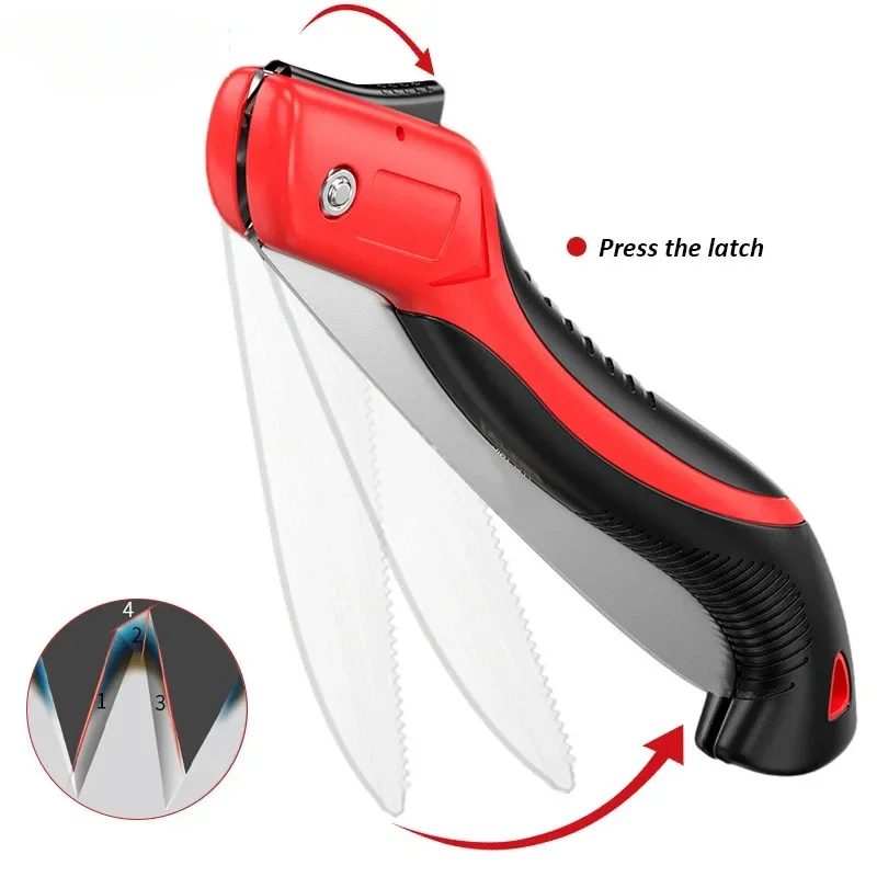 Woodworking Folding Saw, Small Handheld Saw SK9 Steel One-button Folding Design，Sharp Cutting Wood,Camping Steel Garden 5