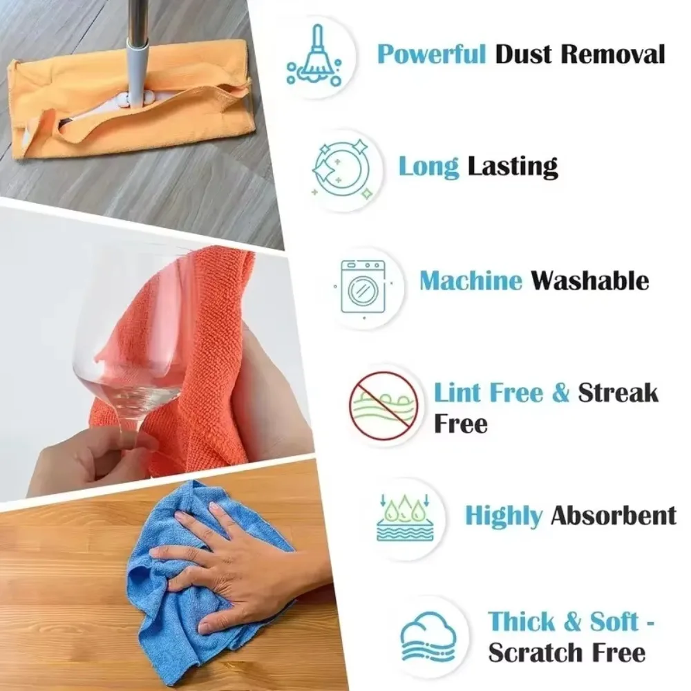 Ultra-Absorbent Reusable Microfiber Cleaning Towel