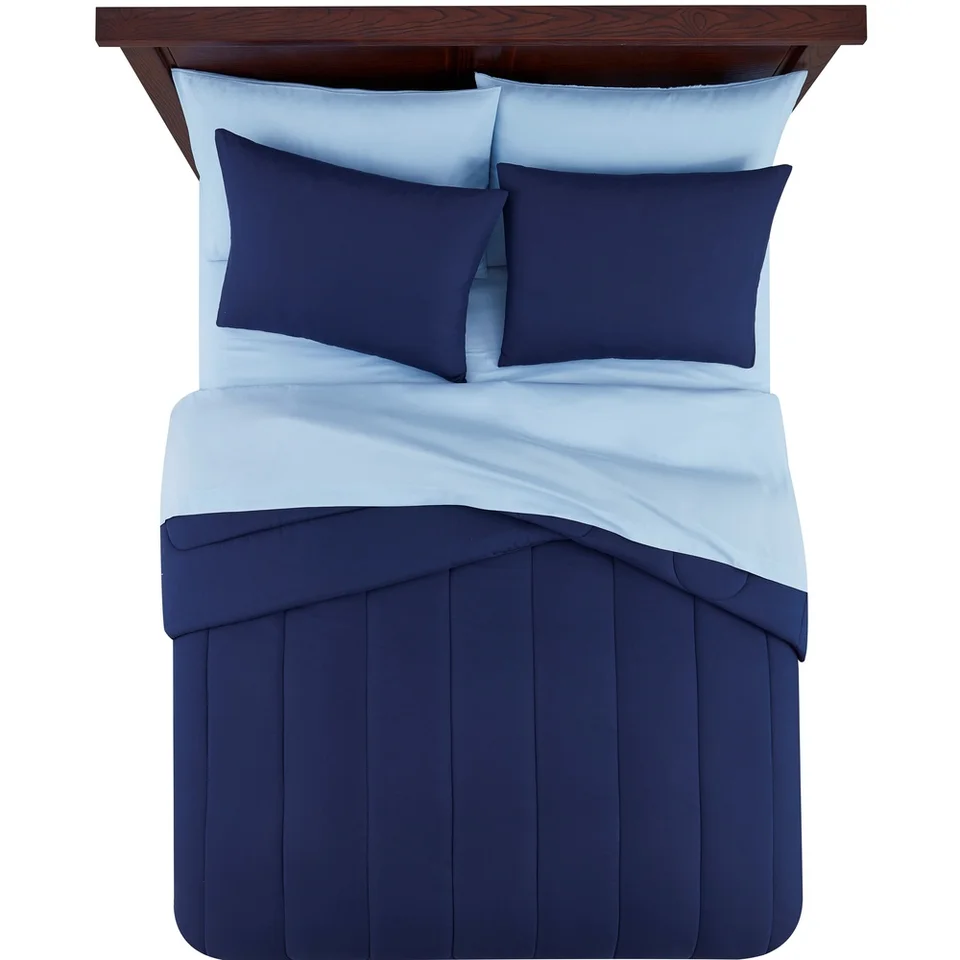 Reversible King Size 7 Piece Bedding Set