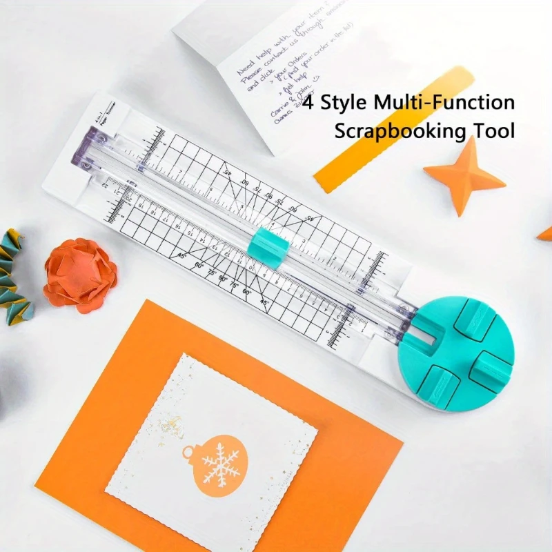 Paper Cutter Multi-function 360-degree Rotary 4 IN 1 For Hand-Cutting Card Art Tools
