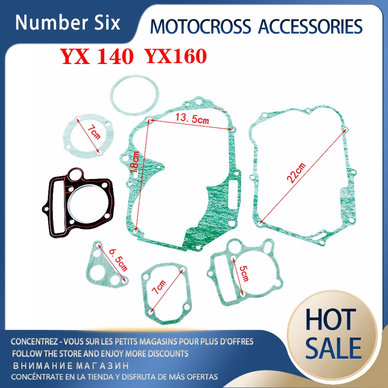 Kit Guarnizioni Testa Motore Pit Bike Parti Per Yx140 Yx 140 140Cc Motor Trail Quad Dirt Pit Bike Atv Buggy Parti Del Motociclo