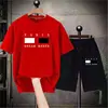 Men's Korean Fashion Two Piece Set Summer Short Sleeved T-shirt And Shorts Loose Sets Men Designer Clothes Tracksuits 4