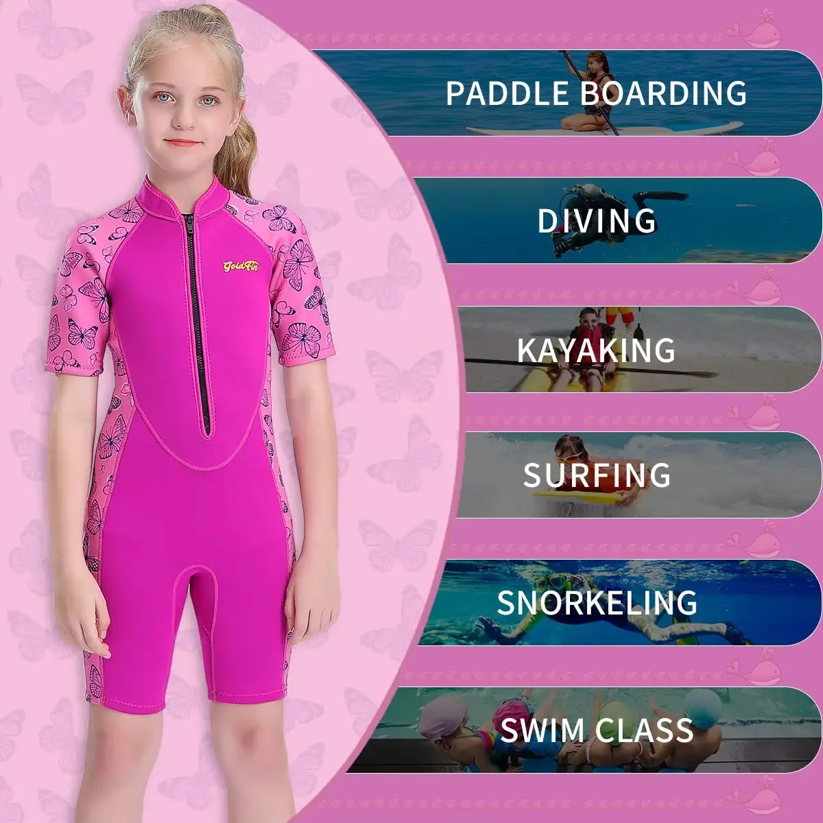 Kids Wetsuits Shorty Youth Wetsuit 2mm Neoprene Swimsuit for Kids Boys Girls Toddler Water Aerobics Swimming Diving Surfing 5