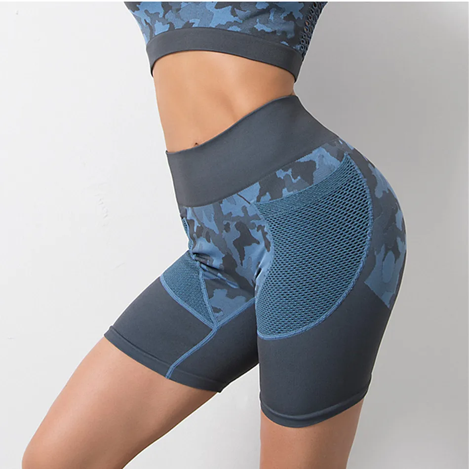 Camouflage Set Women Yoga Suit Sport Set Gym Workout Clothes Long Sleeve Fitness Crop Top High Waist Seamless Camo Leggings 1PCS yoga set sports set gym workout set sportswear set fitness set yoga pants set