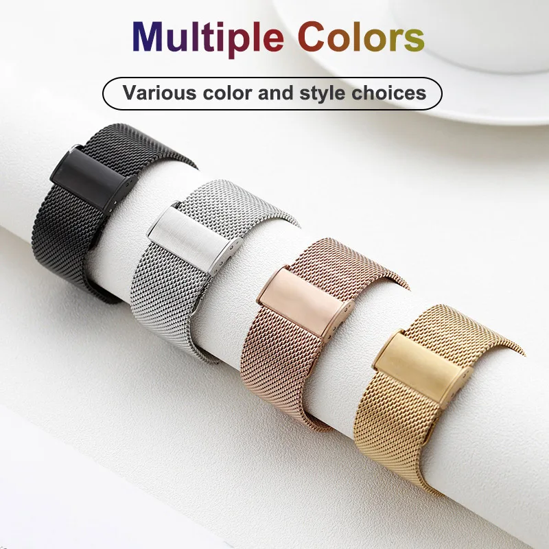 20mm Metal Watchband with TPU Soft Case Protector - Quick Install Bracelet Accessories