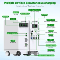 Nouvelle centrale électrique Portable 5000W, tout en un, batterie 48V 5Kwh, 6000W MPPT avec éclairage USB * 4 Type C * 2, entrée/sortie AC ue PV Inupt 3
