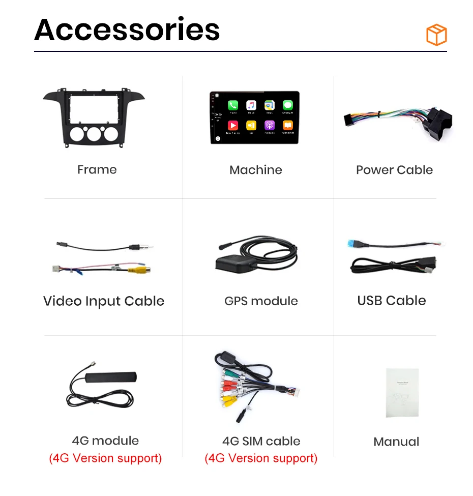 Für Ford S-MAX 2007-2015 Drahtlose CarPlay für Apple Android Auto Auto Radio GPS IPS RDS FM WiFi BT 4G 8Core Multimedia Stereo – Detail 18