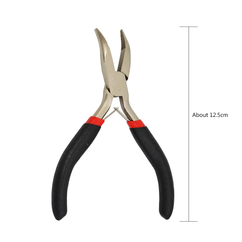 1 Piece Hair Extensions Pliers with Black Handle Hair Extensions Tool for Micro Rings Beads & Feather Extension
