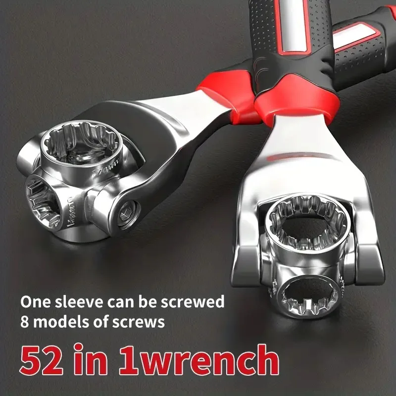 thumbnail image 2 of GLUN® Universal Wrench 48 In 1 Socket Wrench Ultifunction Wrench Tool With 360 Degree Rotating 2 of 12