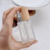 9ml Portable Frosted Glass Spray Bottle Beech Lid Perfume Bottle Walnut Cover Empty Bottle Sample Vial Cosmetic Container 3