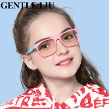 

TR90 Children's Anti Blue Light Glasses 2022 Fashion Square Computer Eyewear Girls Prescription Myopia Eyeglasses Frames for Boy