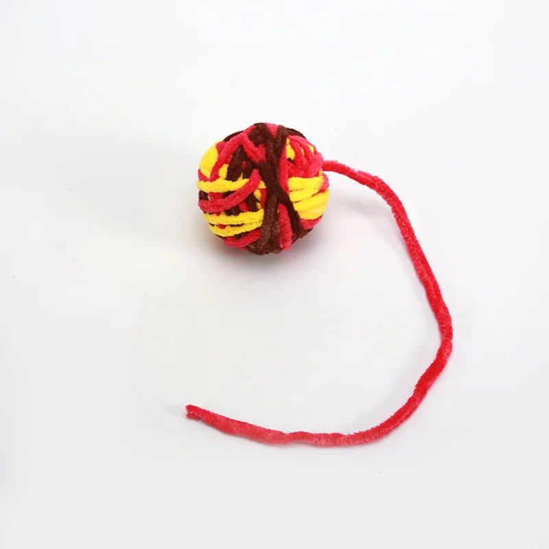 1pc Color Funny Cat Toy Ball With Tail Cat Accessories Pet Supplies Wool Dog Toys Dog Accessories Plush Pet Shop All For Dogs 