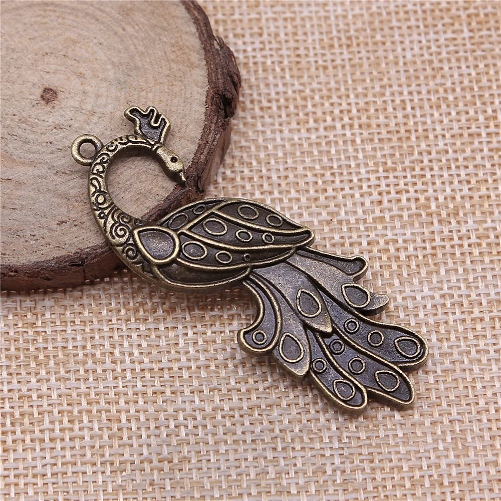Designer Antique Matte Gold Finished Peacock Pendant Necklace Set