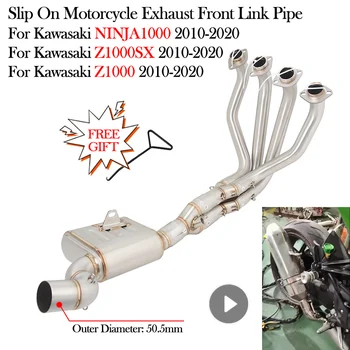 Slip On Motorcycle Exhaust Escape Moto Muffler Modified Front Middle Link Pipe For KAWASAKI Z1000 Ninja1000 Z1000SX 2010 - 2020