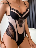 Magdalyn Women Sexy Streetwear Jumpsuit Mesh Push Up Tight One Pieces Combination Playsuits Lingerie with Open Back Sheer Romper - Image 5