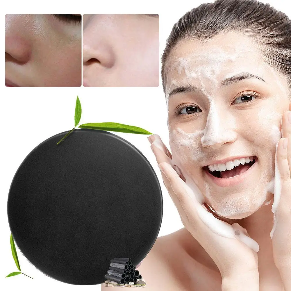 

New Bamboo Charcoal Deep Cleansing Soap Moisturizing Anti-acne Handmade Soap Remove Blackhead Washing Hair Face Body 40g