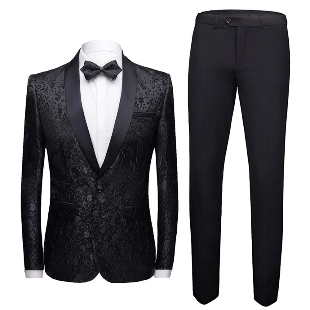Classic Male Suit 2023 New in Business British Style Slim Fit Lapel Blazer Coat Pants 2 Psc Set Elegant Men's Suit for Wedding