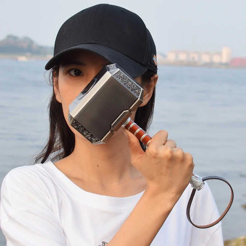 Marvel Hero Thor Odinson Arma Figura Mjolnir All Metal Modello Di Arma Stormbreaker La Base Emette Luce Regalo Di Natale