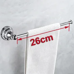 Elegant Wall - Mounted Towel Rack and Bathroom Accessories Set - Ceramic and Stainless Steel Bath Hardware with Chrome Finish and Toilet Brush Holder (Towel ring b)