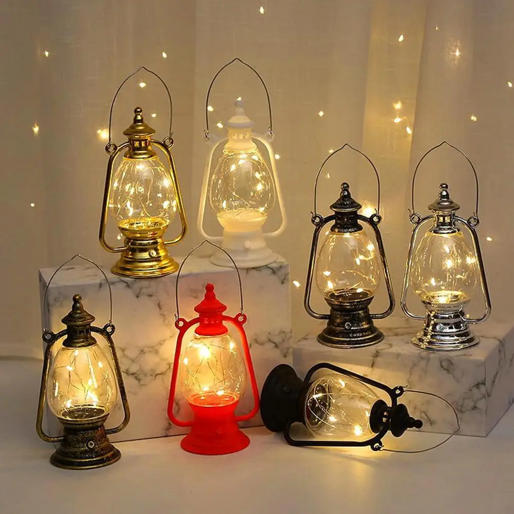 

YOUZI Retro Led Oil Lamp Lantern Multifunctional Electronic Candle Light Creative Hanging Ornaments Decoration