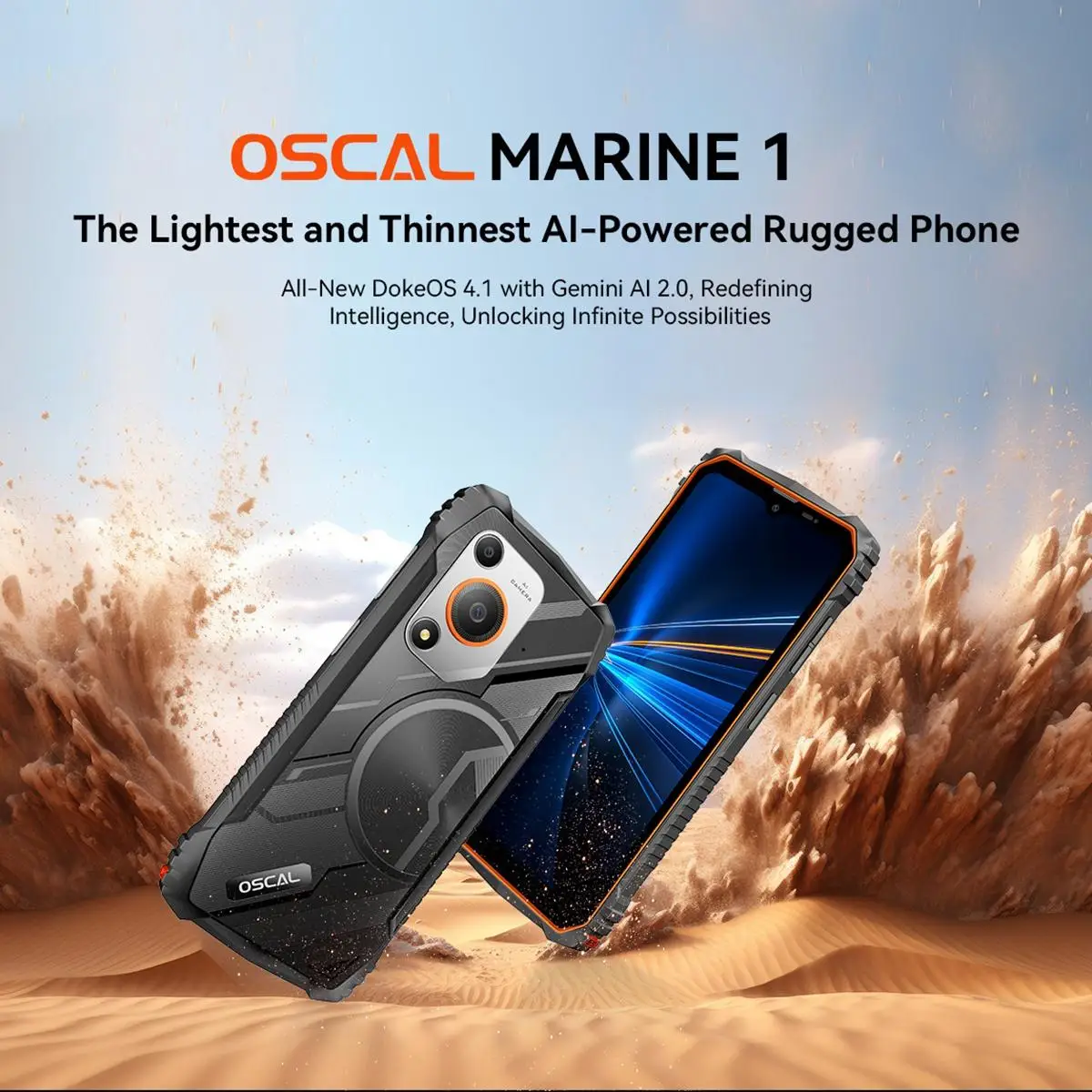 Blackview Oscal Marine 2 Smartphone 6.56'' Display 90Hz 4GB+64G/ 8GB+128GB 16MP Camera 11000mAh Android 15 4G Mobile Phone