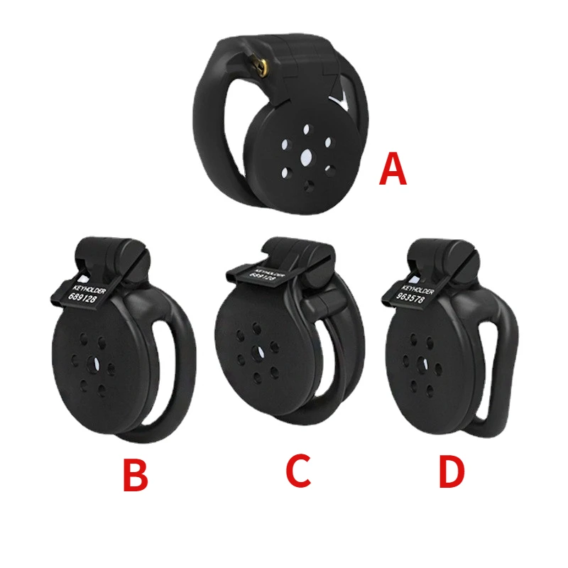 New Super Small Flat Male Chastity Cage Set With 4 Penis Lock Cock Ring Cobra Cock Cages Mamba Penis Cage Sex Toys For Men