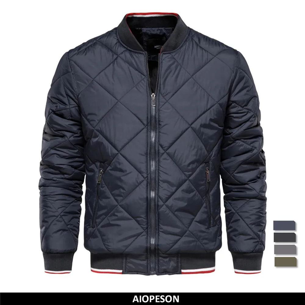 AIOPESON Argyle Solid Color Cardigan Men Casual Quality Zipper Cotton Winter Mens Sweaters Fashion Basic Cardigans for Men