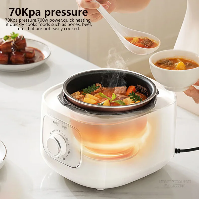 Joyoung 3L Electric Rice Cooker 70Kpa Pressure 220V Multi Cooking Pot Home Appliances Time Setting 700W Heating Stew Soup Beef 6