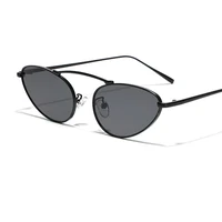 Marque de luxe lunettes de soleil œil de chat femmes 2025 mode Unique petites lunettes de soleil ovales à la mode cadre en métal Cool Triangle lunettes UV400 5