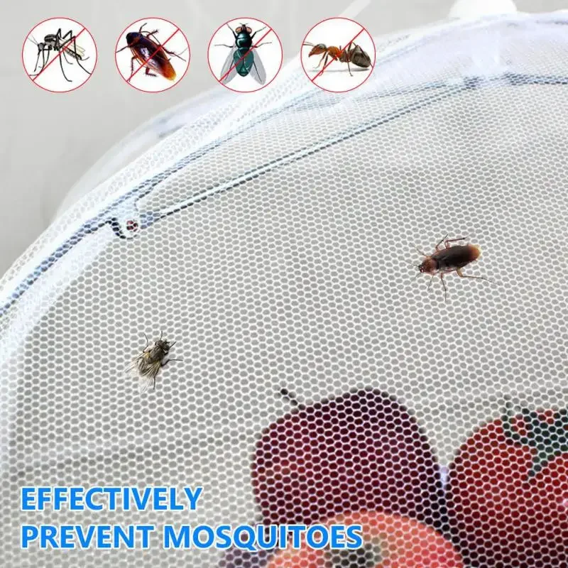 Foldable Food Mesh Cover Fly Anti Mosquito Pop-Up Food Cover Umbrella Meal Vegetable Fruit Breathable Kitchen Accessories