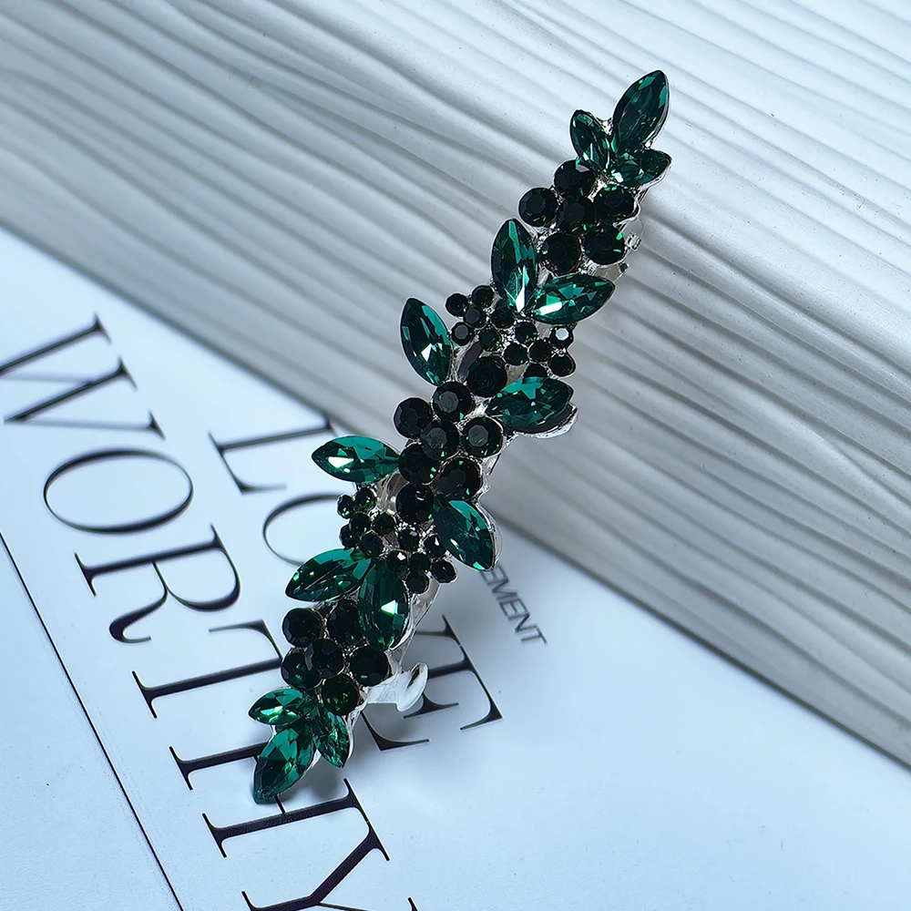 Sparkling Wedding Emerald Green Hair Clip For Bride