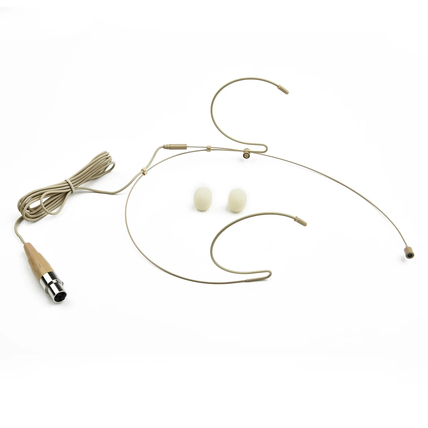

Бежевый мини XLR 4 Pin TA4F головной изношенный двойной ушной крючок гарнитура микрофон ушной подвесной 4 Pin XLR TA4F для корпуса толстый кабель