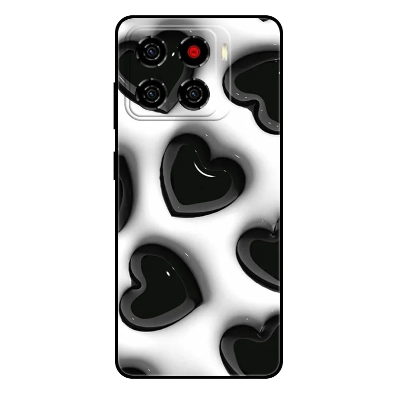 Cute Cartoon Black Soft Silicone Protective Cover for ZTE Blade A56 4G Phone
