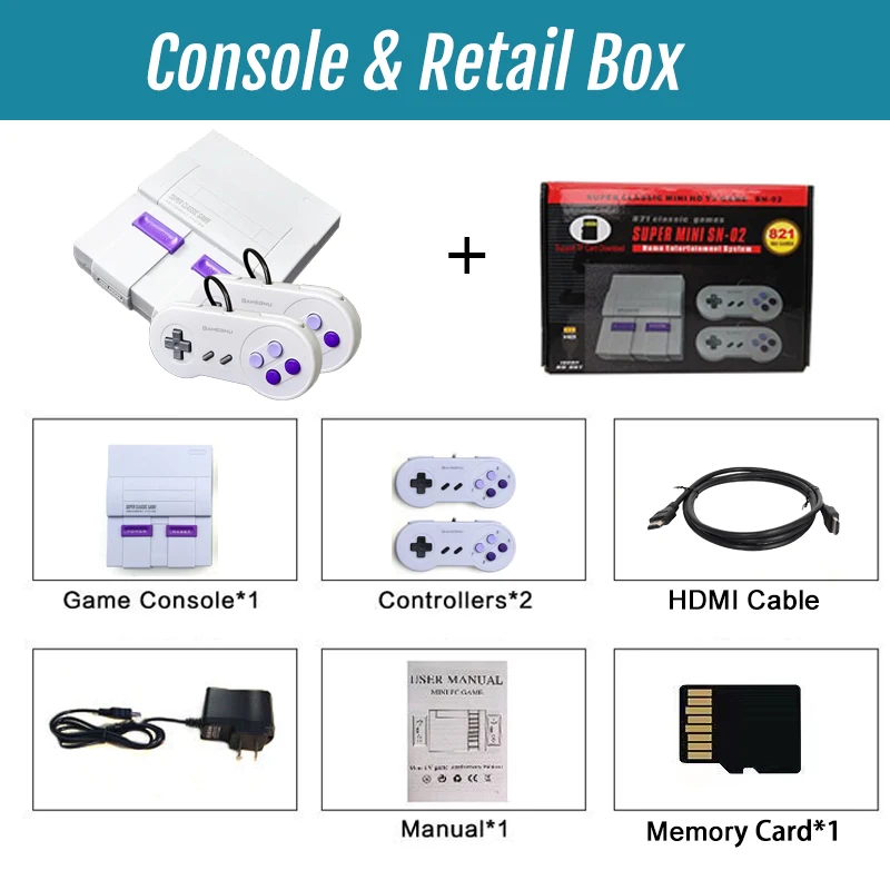 Super Nintendo Inspired Retro MINI Game Console With HDMI + 821 Games Loaded