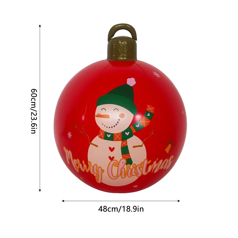 thumbnail image 1 of Bola navideña inflable de PVC de 24 pulgadas, bola grande decorada para exteriores, adornos navideños de Año Nuevo, bolas de decoración navideña, 1 of 5