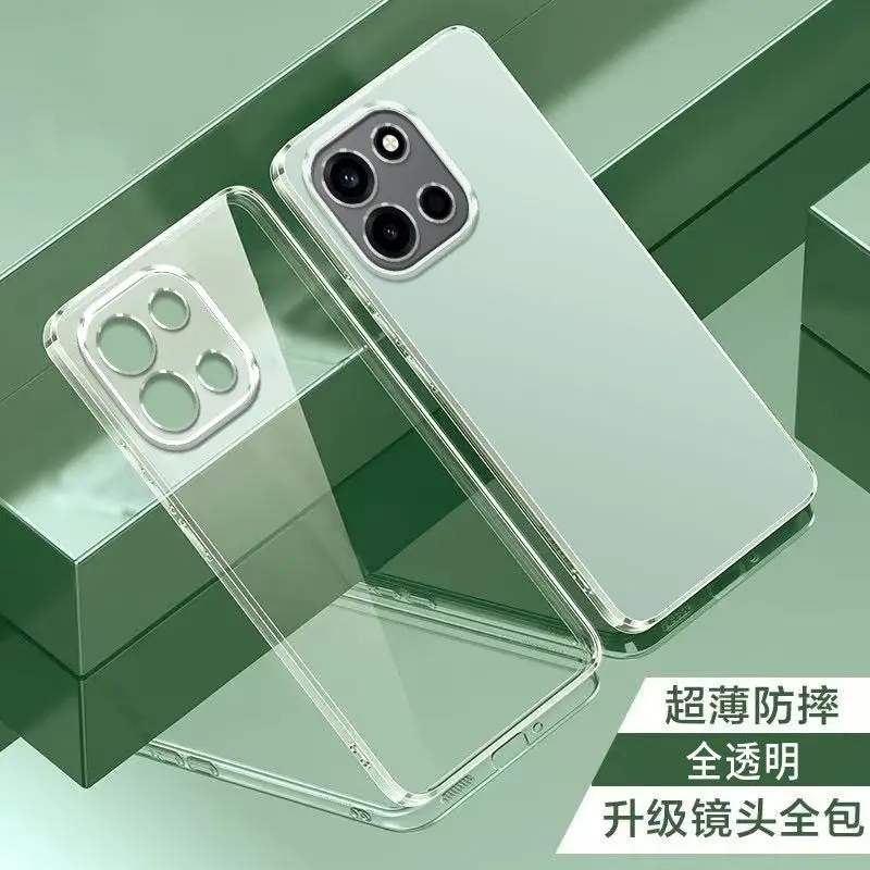 Soft Silicone Transparent Shockproof Phone Case with Electroplated Frame and TPU Back Cover
