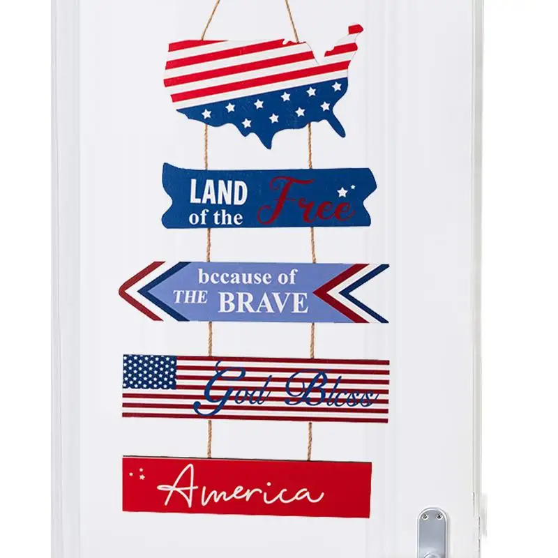 

4th Of July Patriotic Welcome Sign Independence Day Decorations Wooden Hangings Sign For Front Door Americana Memorial Porch