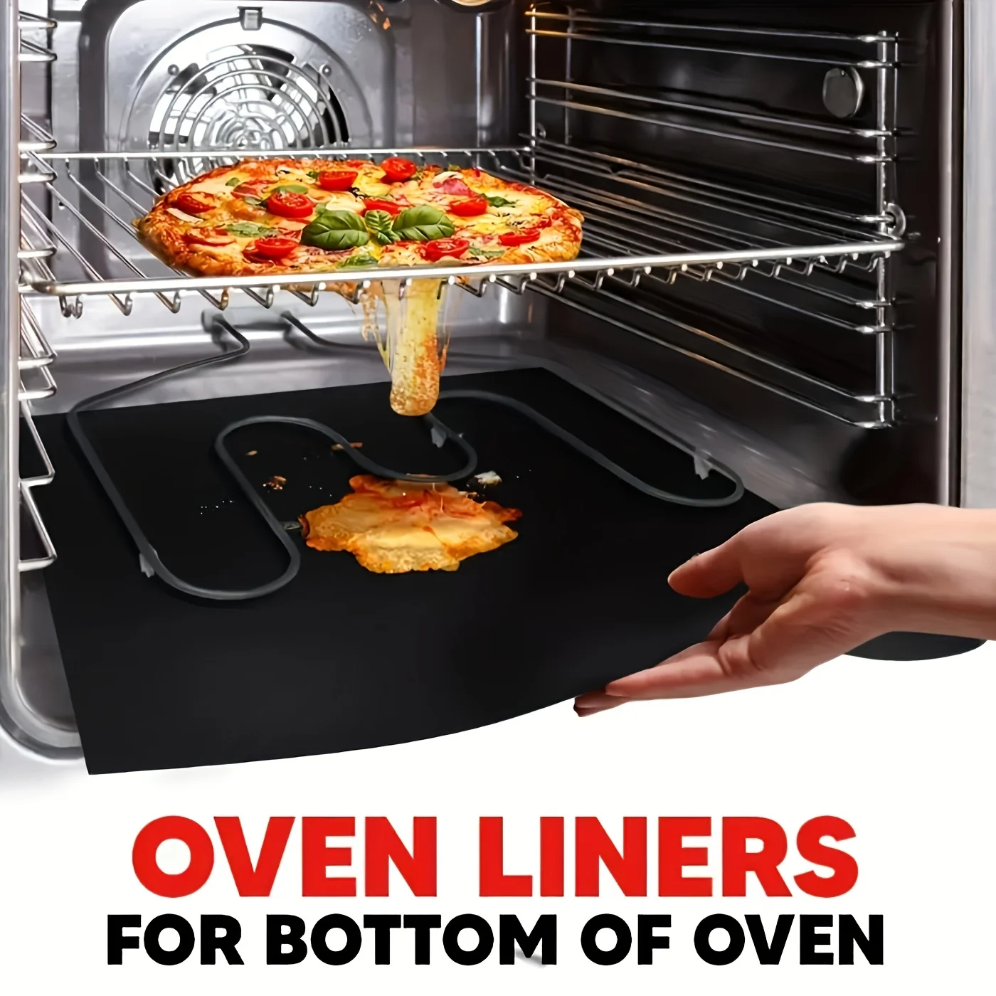 2pcs Heavy Duty Oven Liners Non Stick for Electric Gas Grill, Thick Barbecue Mat Paper, Bottom Of Oven Mat for Easy Cleaning