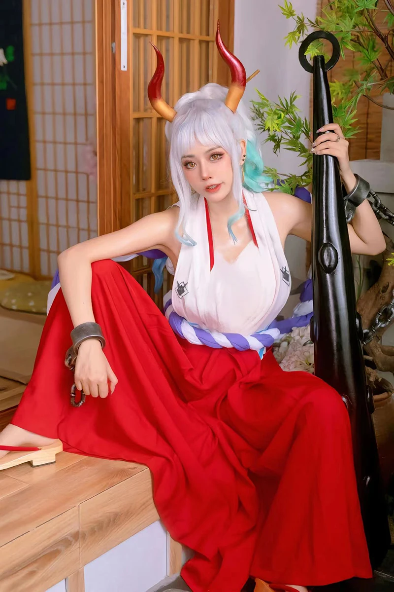 CHRISTATO COS-Costume de Cosplay Anime pour Femme, Uniforme Kimono, Jupe et Perruque, Robes de Samouraï de Noël, ixde Carnaval