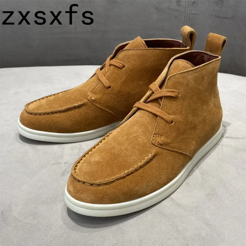 

Женские замшевые туфли на шнуровке, с круглым носком